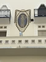 2019. Bp. VIII. Vas utca 3. Sgraffitó feltárása, restaurálása (kék angyal) 2. kép